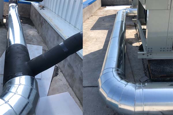 成都空調(diào)模塊機(jī)組保溫鐵皮施工
